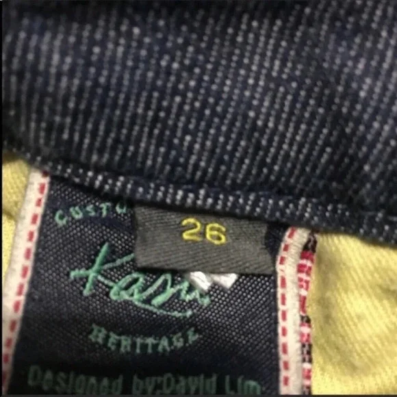 Kasil Tribecca Ocean Storm Wash Flared Cuffed Jeans Mid-rise Size 26 - Picture 3 of 9